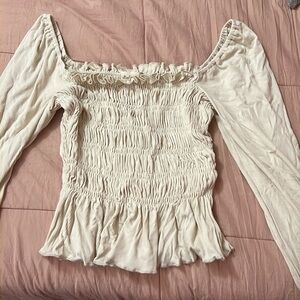 Altard State Ivory Smocked Blouse Size XS